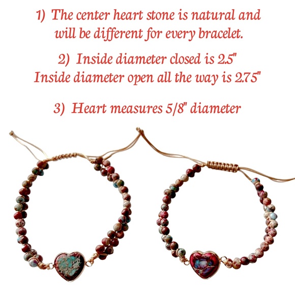 Hand Braided Heart Shaped Natural Stone Chakra Wrap Bracelet - Picture 3 of 3